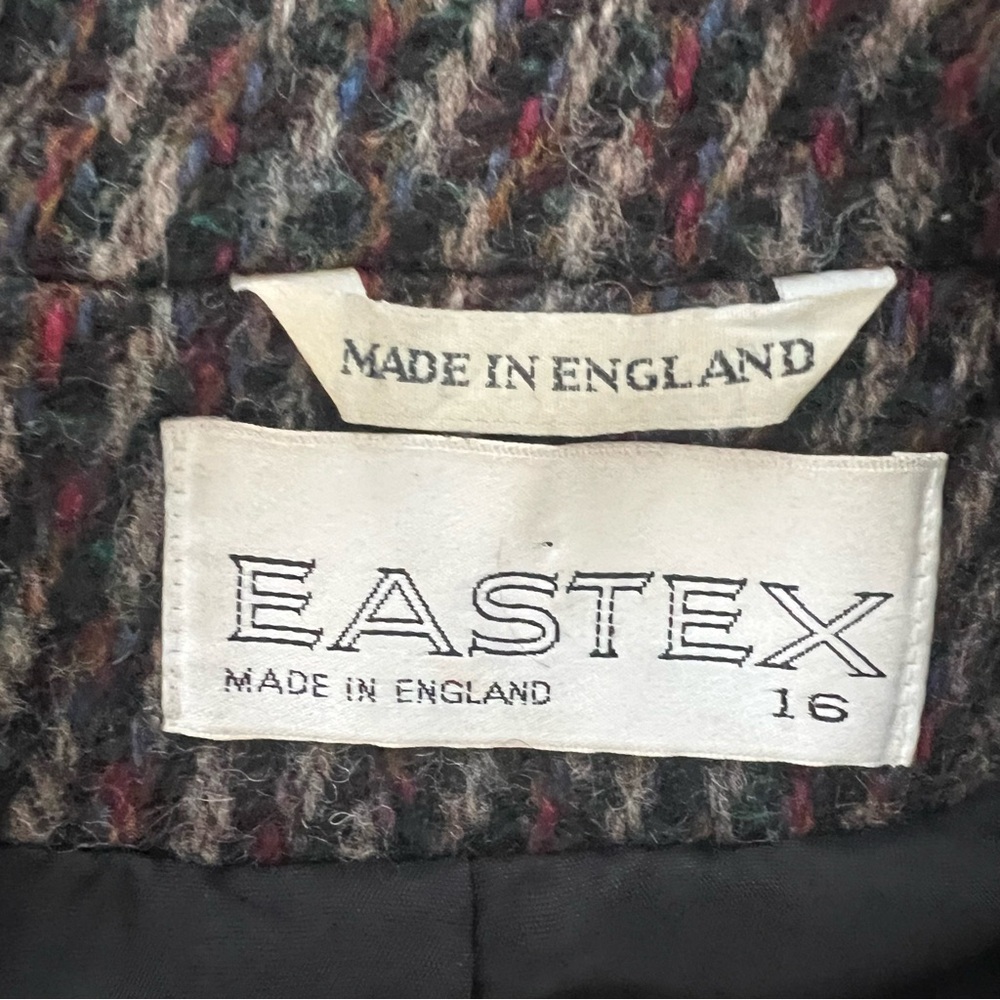 Vintage Brown Wool Eastex Coat Made in England size 16 - Picture 2 of 7